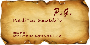 Patócs Gusztáv névjegykártya