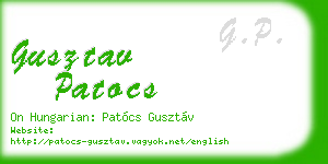 gusztav patocs business card