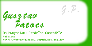 gusztav patocs business card